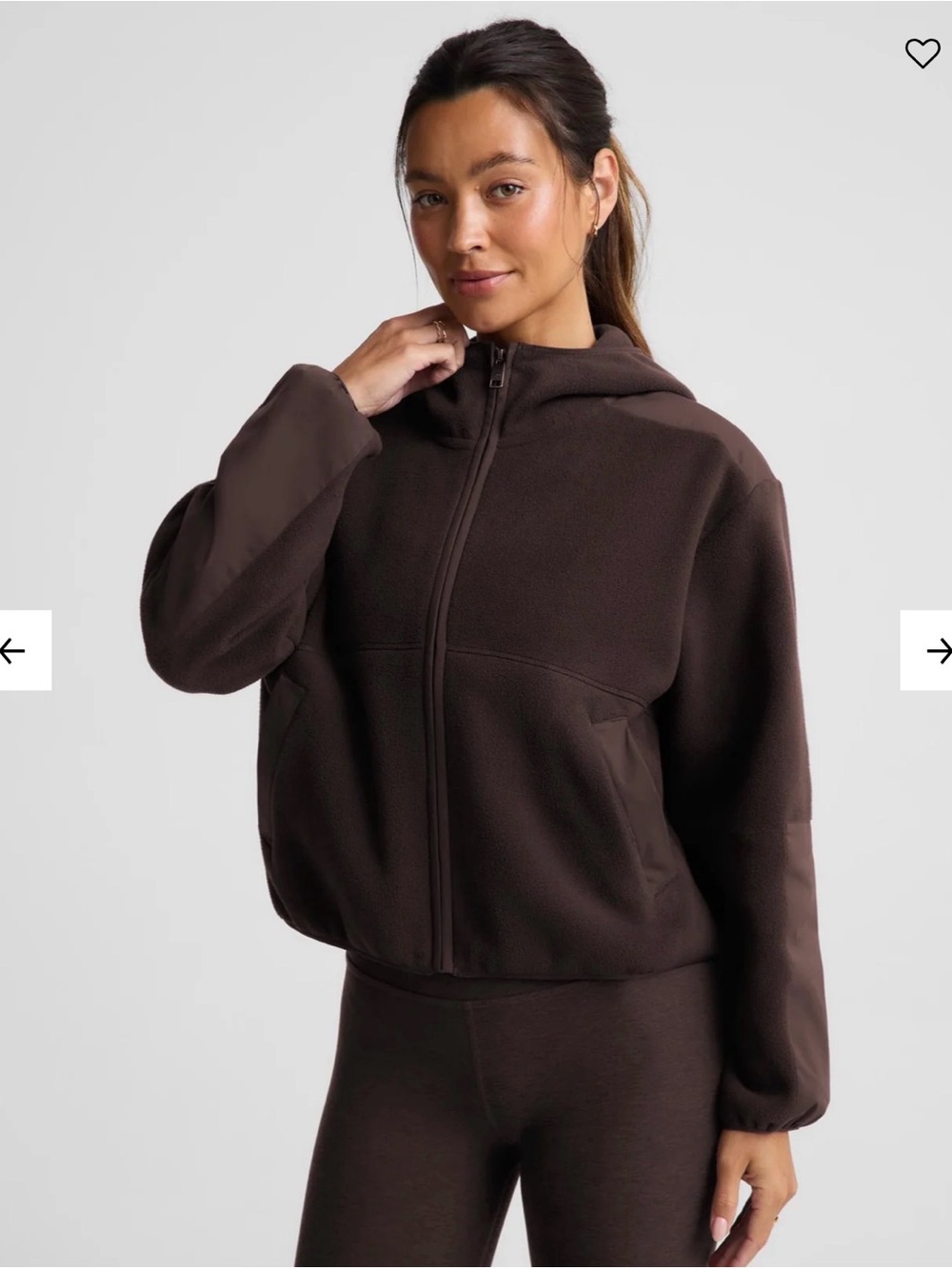 ISO Beyond Yoga Chocolate Brown Zip-Up PolarFlex Fleece Jacket